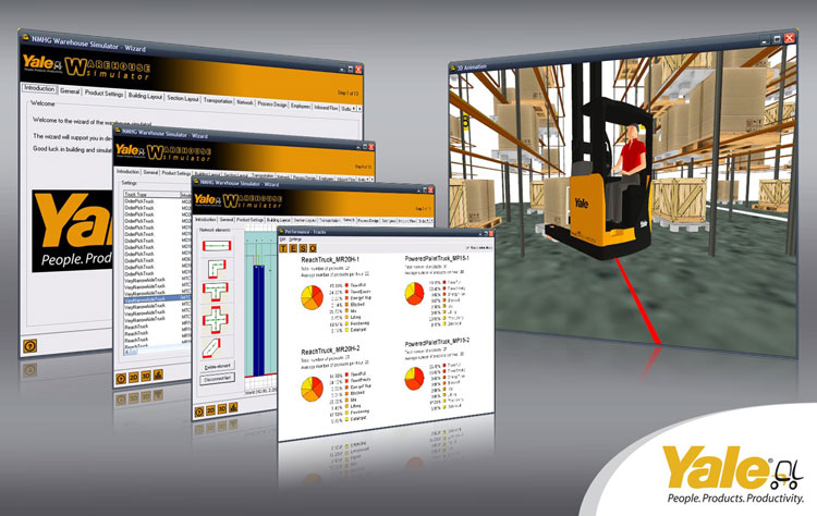Un simulatore 3D per valutare l&rsquo;efficienza di magazzino e parco carrelli elevatori